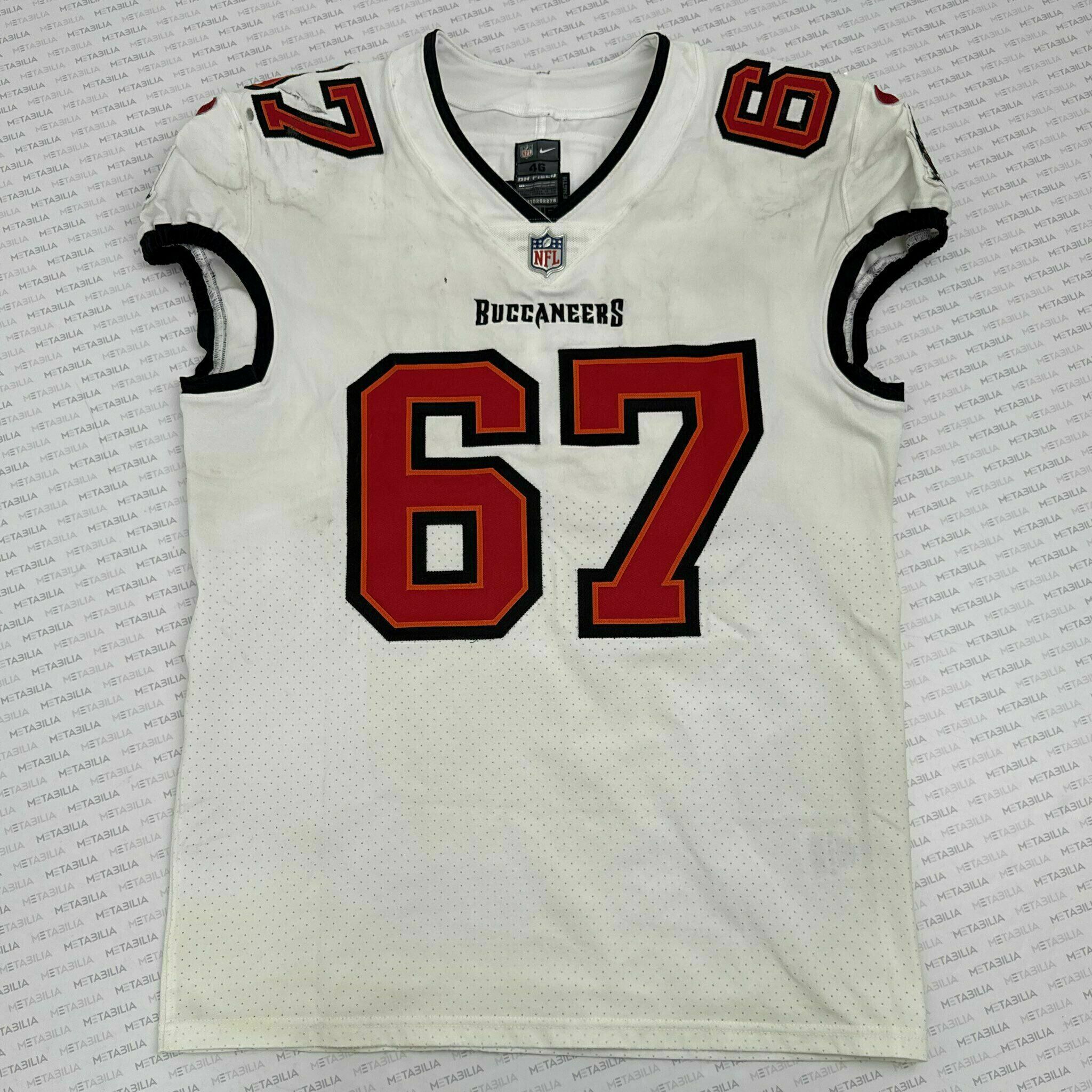 #67 Luke Goedeke Game Worn Jersey 9/13 vs Bengals