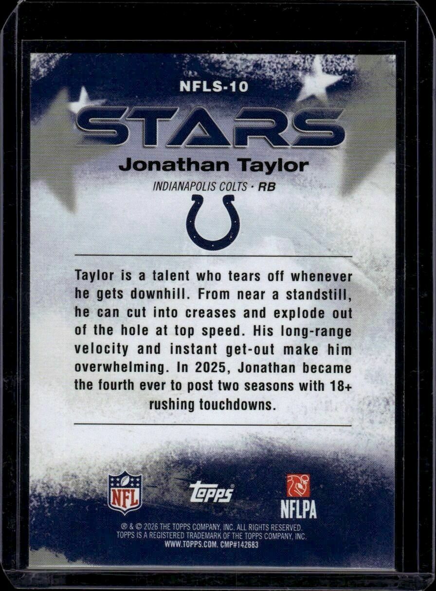 2026 Topps Flagship Jonathan Taylor NFL Stars Silver Parallel Trading Card