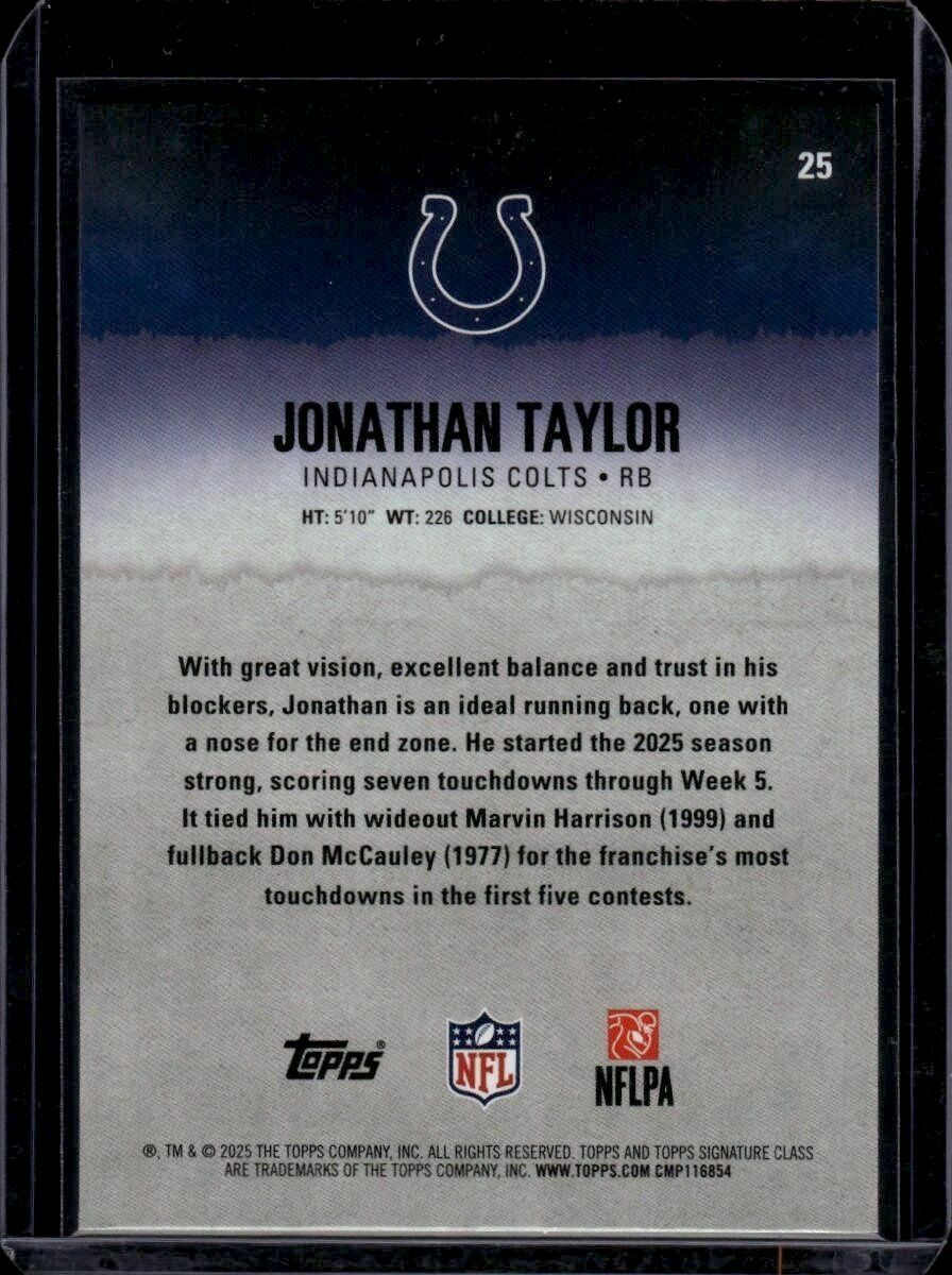 2025 Topps Signature Class Jonathan Taylor Veteran Class Trading Card