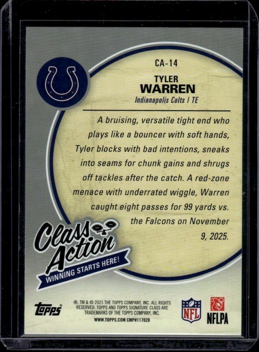 2025 Topps Signature Class Tyler Warren Class Action Rookie Trading Card