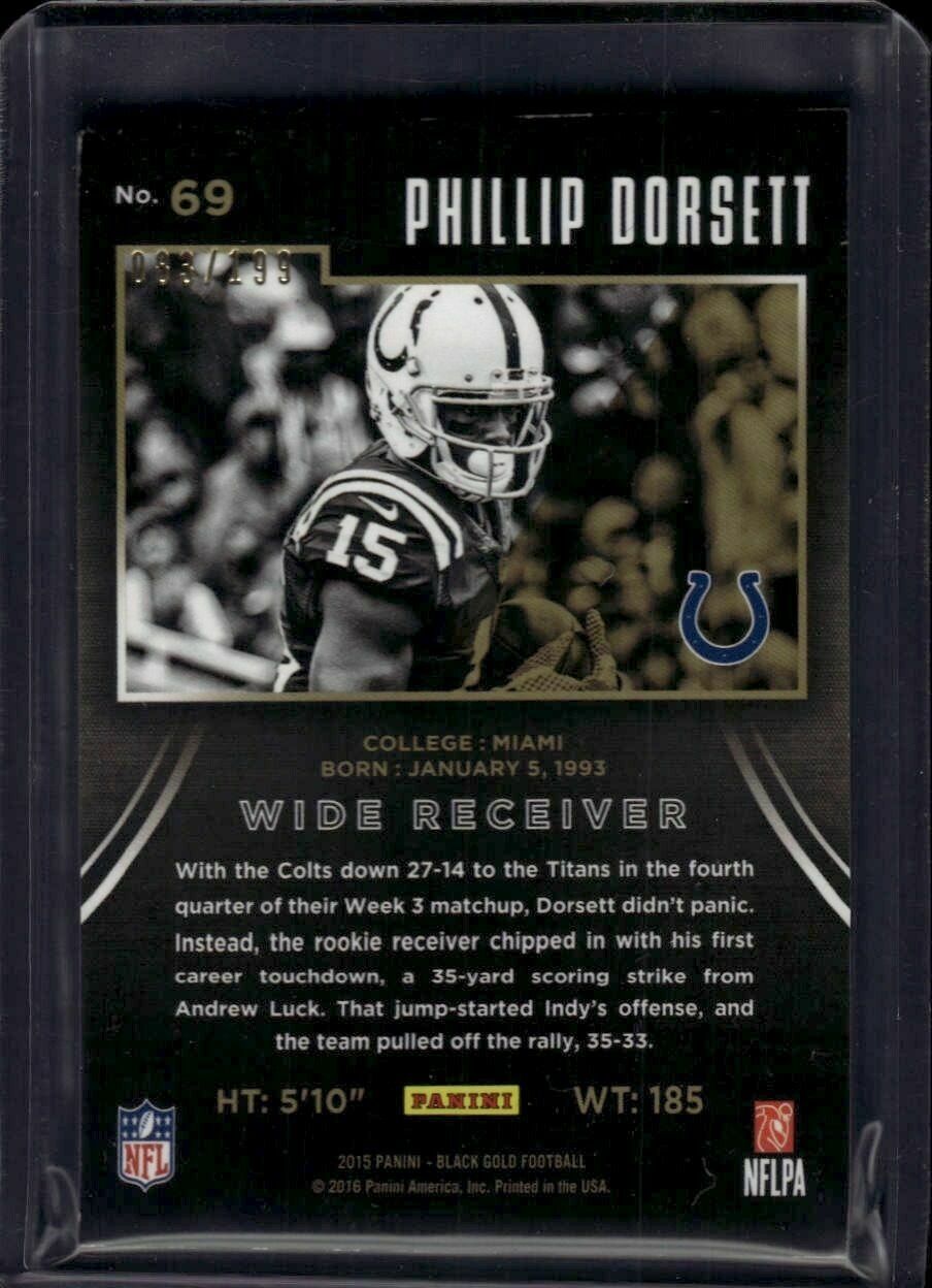2015 Panini Black Gold Phillip Dorsett Shadowbox /199 Rookie Trading Card