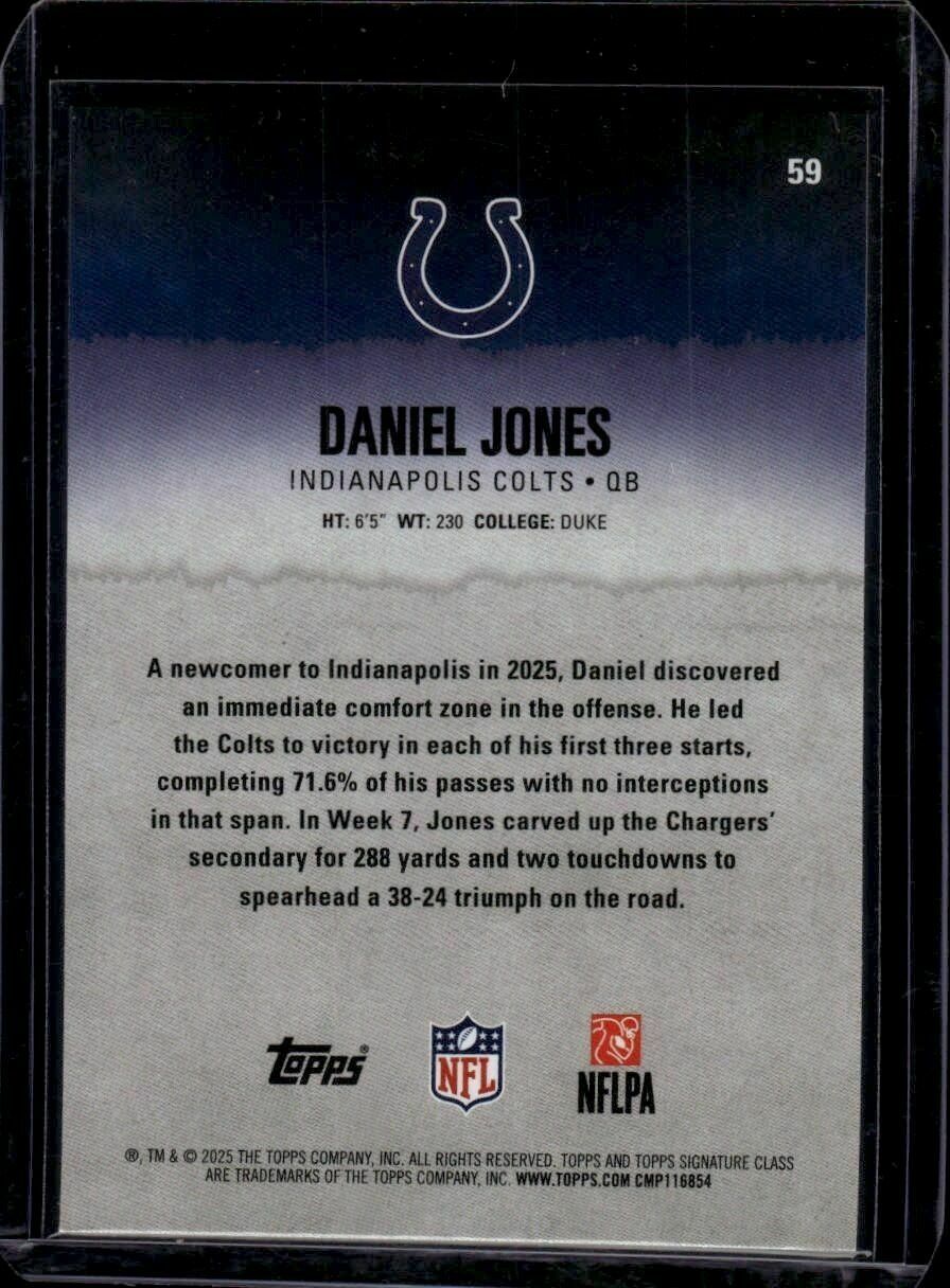 2025 Topps Signature Class Daniel Jones Veteran Class Trading Card