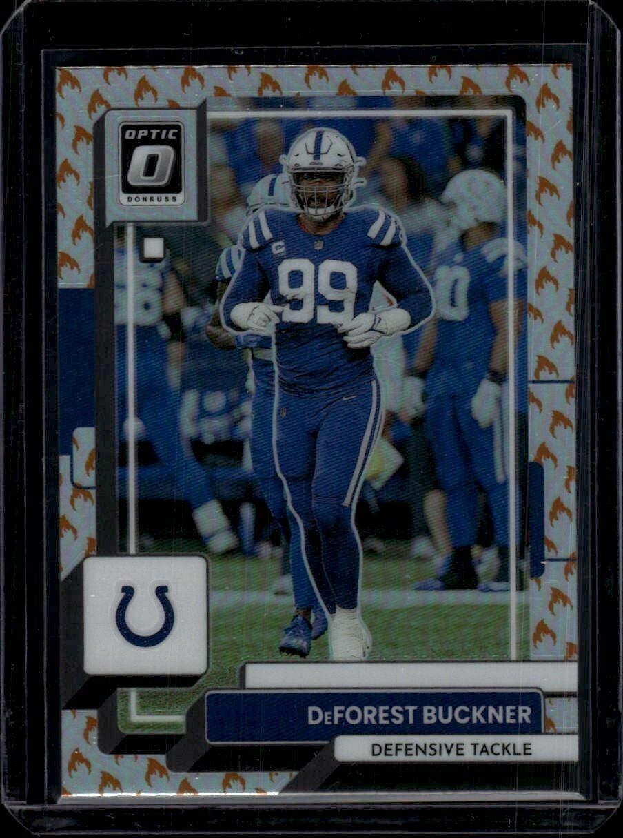 2022 Donruss Optic DeForest Buckner Flames Prizm Trading Card