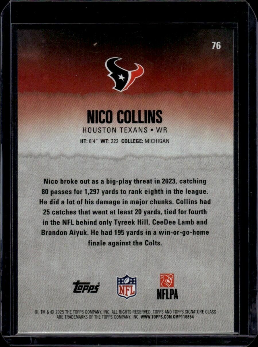 2025 Topps Signature Class Nico Collins Veteran Class Trading Card