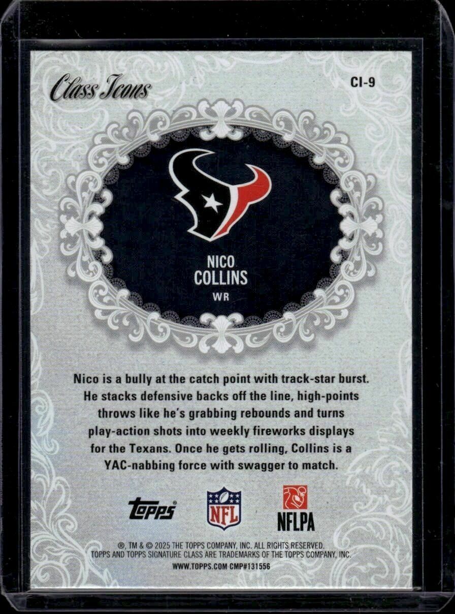 2025 Topps Signature Class Nico Collins Class Icons Trading Card