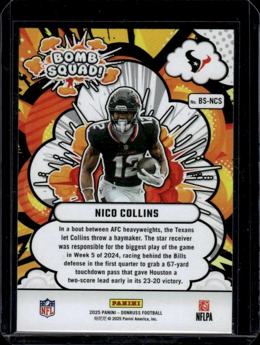 2025 Donruss Nico Collins Bomb Squad Trading Card