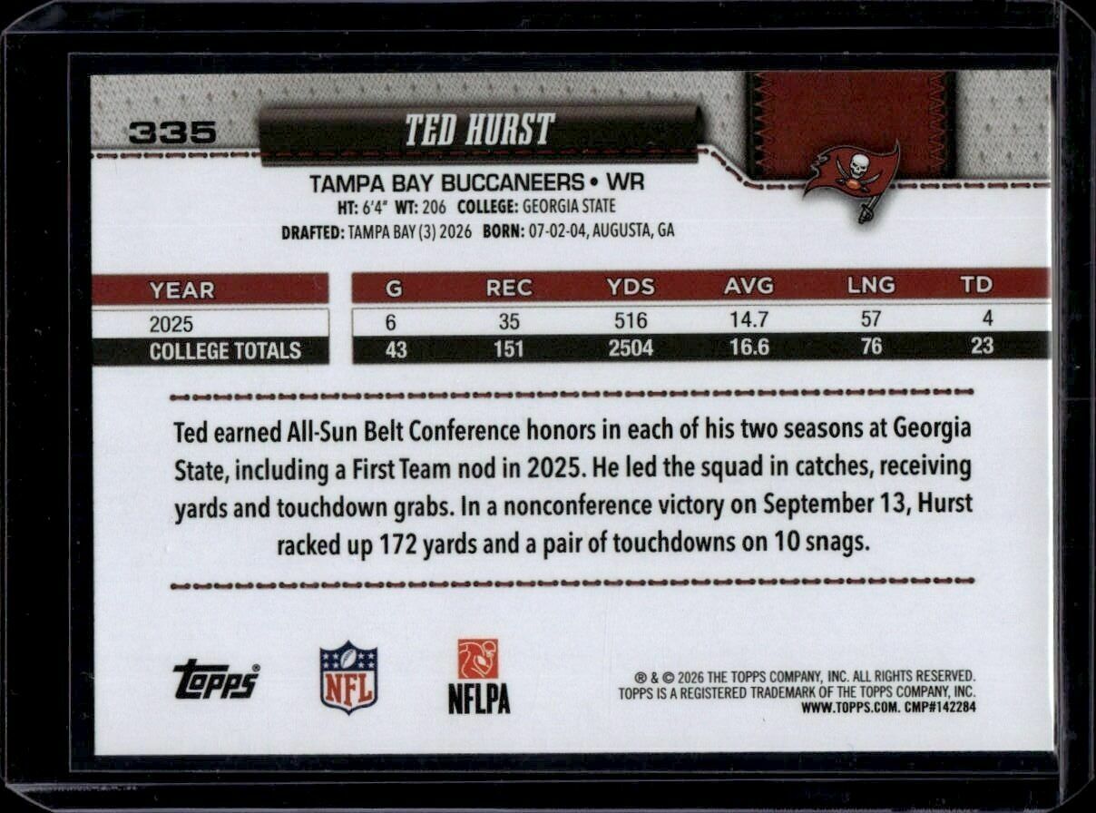 2026 Topps Flagship Ted Hurst Rookie Trading Card