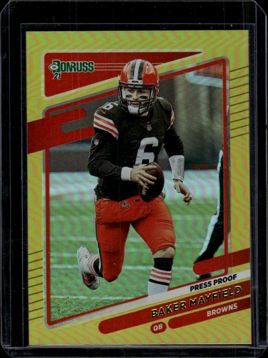 2021 Donruss Baker Mayfield Press Proof Gold Trading Card