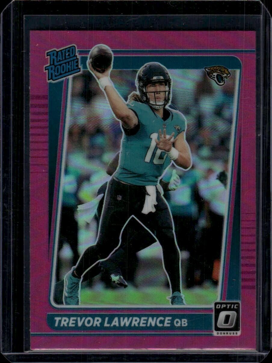 2021 Donruss Optic Trevor Lawrence Rated Rookie Pink Prizm Trading Card