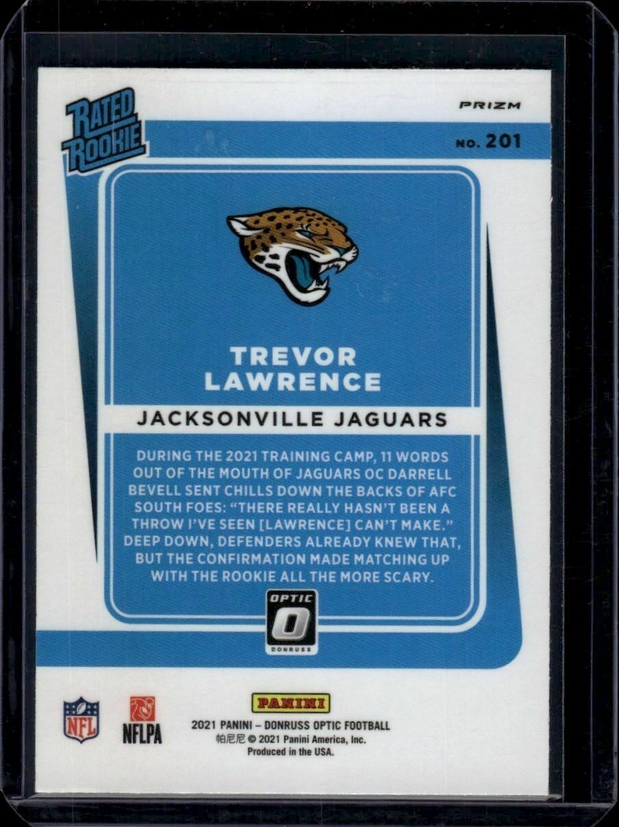 2021 Donruss Optic Trevor Lawrence Rated Rookie Pink Prizm Trading Card