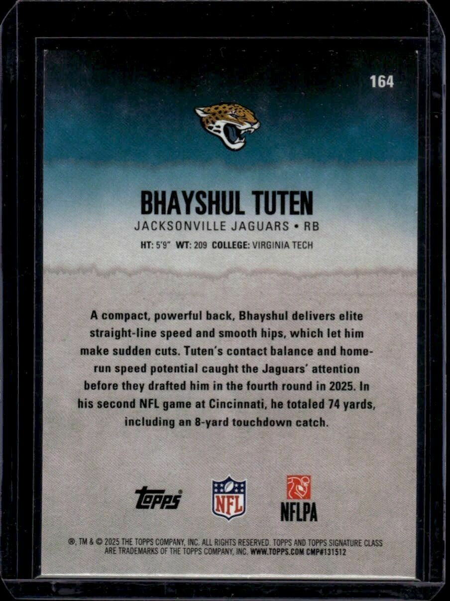 2025 Topps Signature Class Bhayshul Tuten Red Mega Parallel Rookie Trading Card