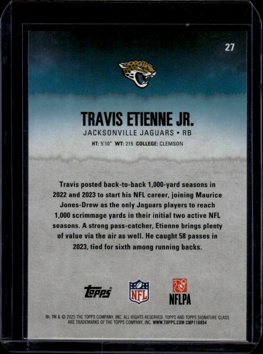 2025 Topps Signature Class Travis Etienne Jr. Veteran Class Trading Card