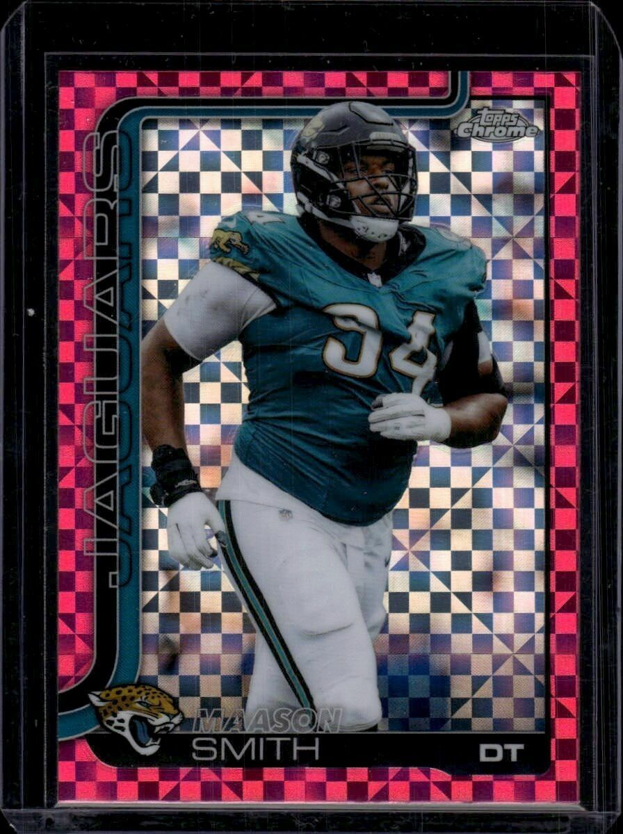 2025 Topps Chrome Maason Smith Hot Pink X-Fractor Trading Card