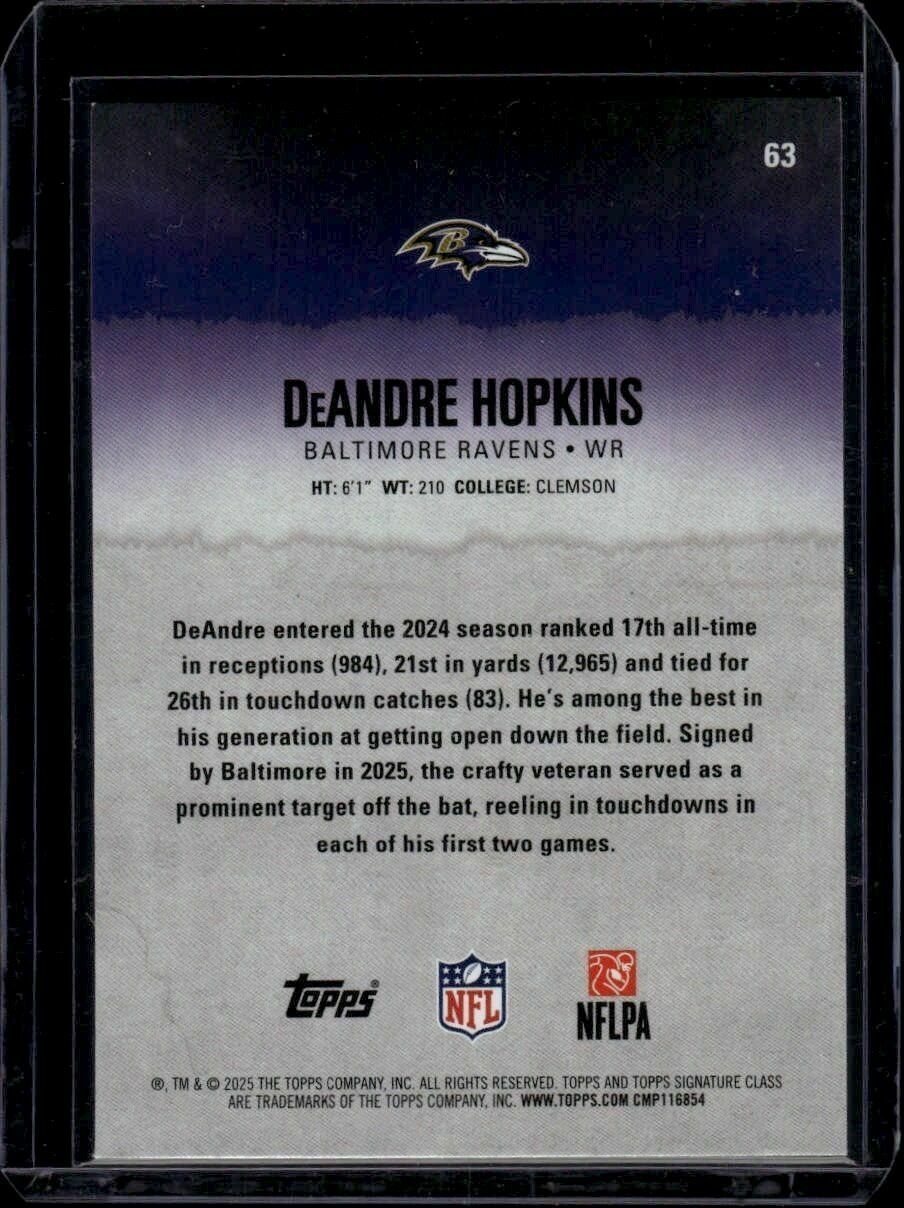 2025 Topps Signature Class DeAndre Hopkins Veteran Class Trading Card