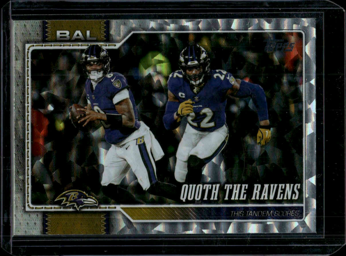 2026 Topps Flagship Quoth The Ravens Geometric Holo Derrick Henry / Lamar Jackson Trading Card