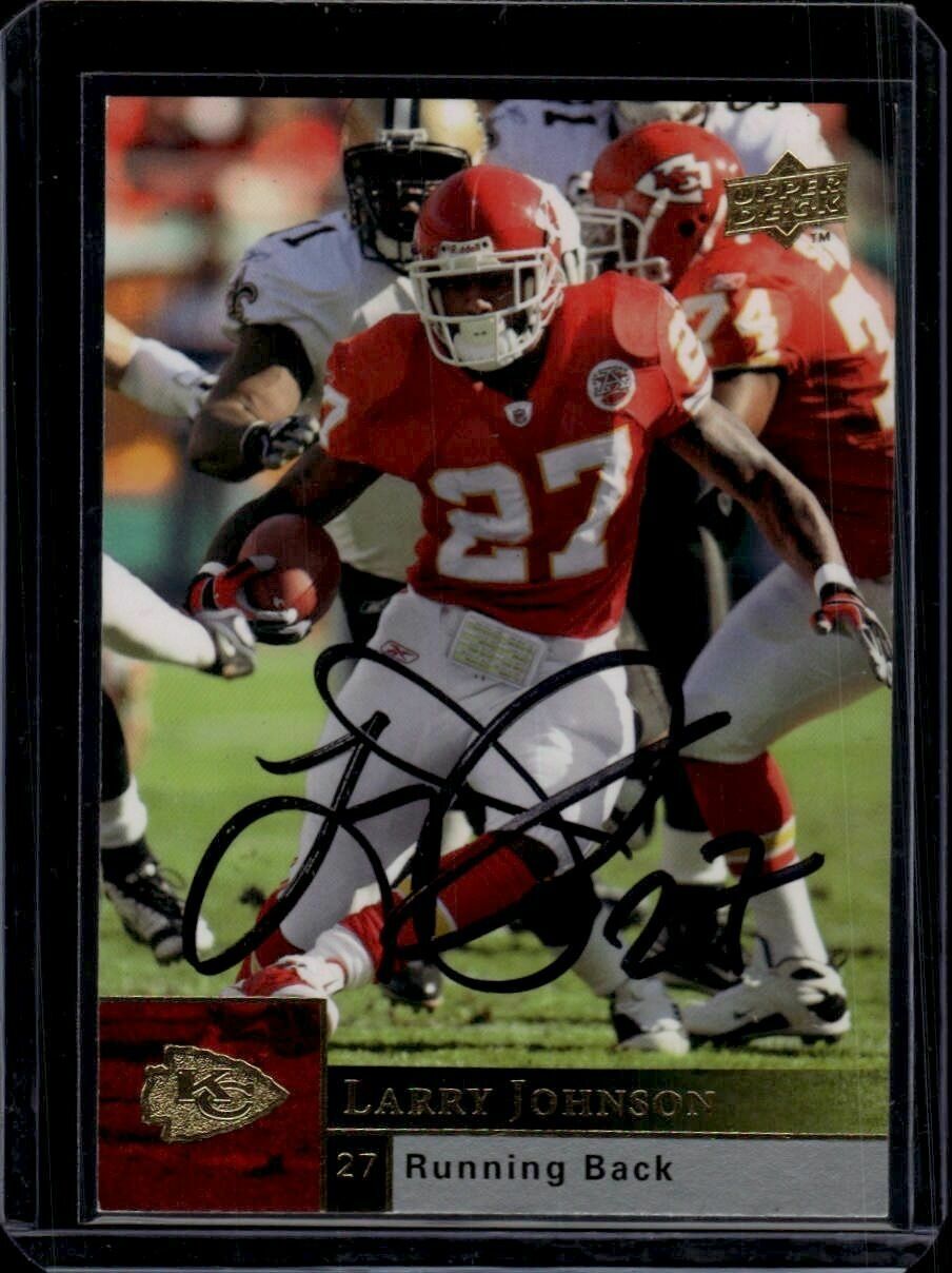 2009 UpperDeck Football Larry Johnson On-Card Autograph Trading Card