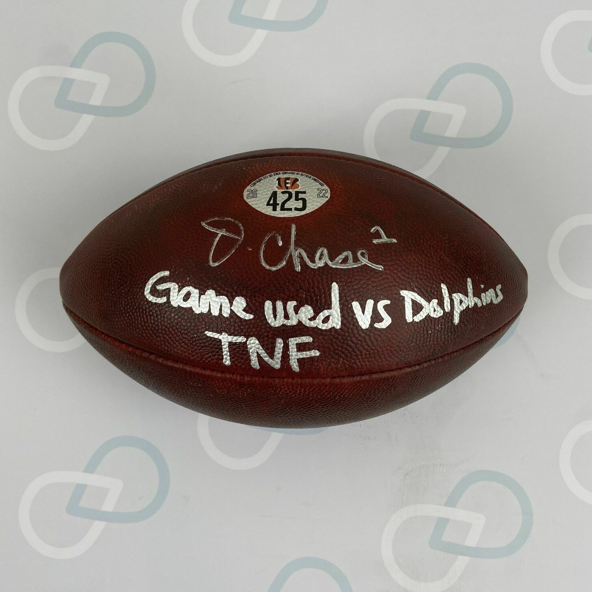 CHASE signed Game-Used Ball #425 vs Dolphins