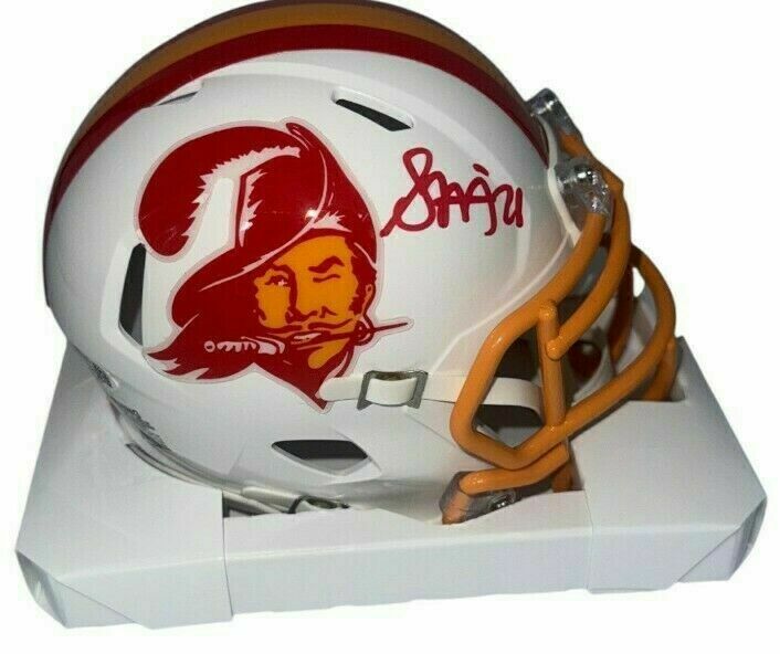 Benjamin Morrison Autographed Tampa Bay Buccaneers Riddell Creamsicle Mini Helmet- JSA