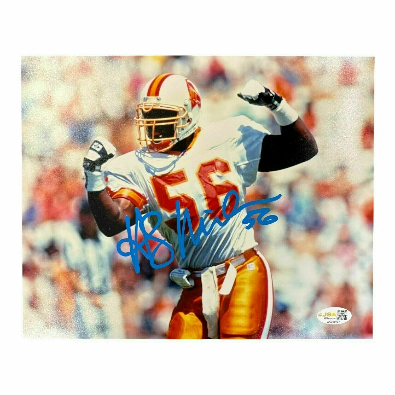Hardy Nickerson Autographed 8x10 Photo Flexing- JSA
