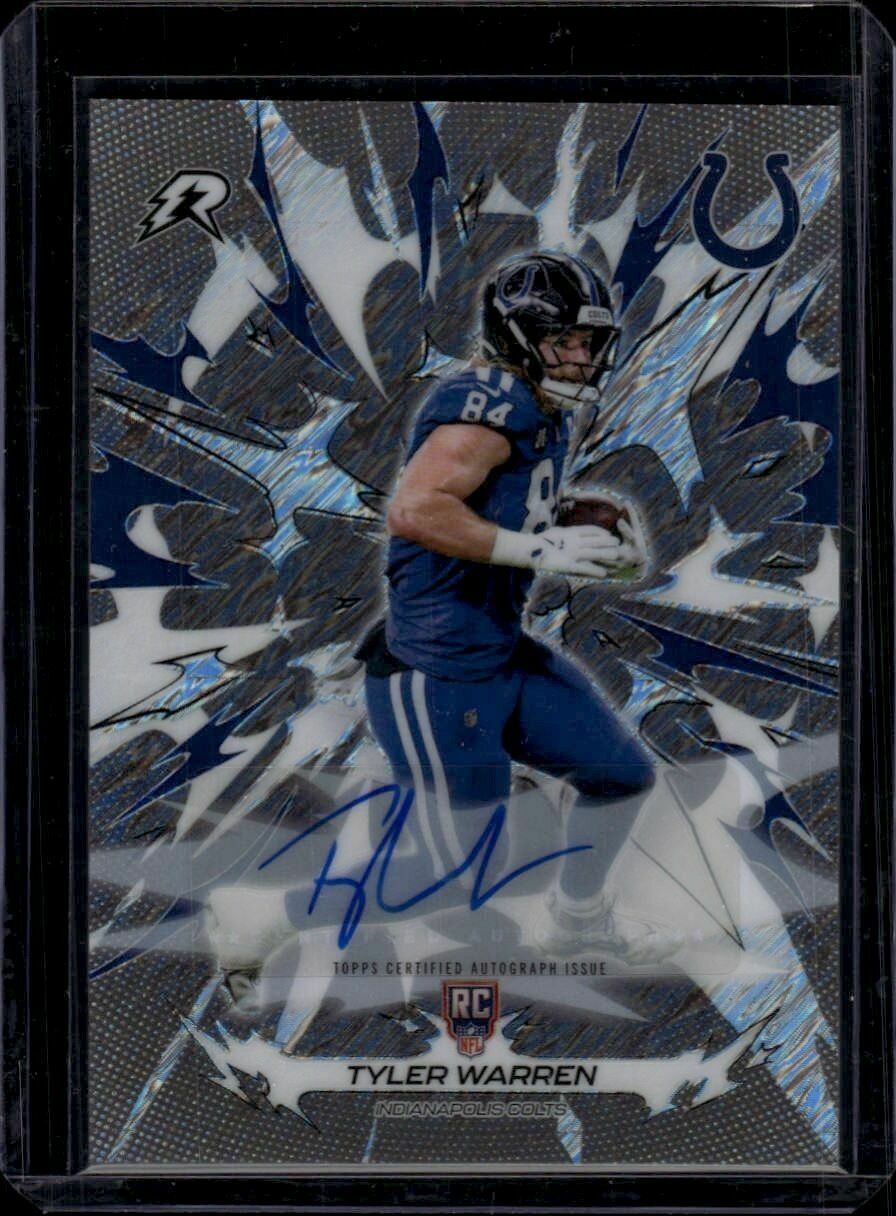 2025 Topps Resurgence Tyler Warren Silver Surge Autograph Refractor Rookie Trading Card