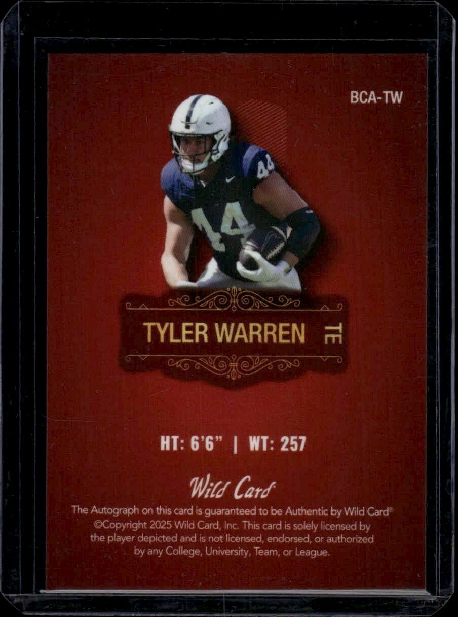 2025 Wild Card Matte Tyler Warren Autograph Red /10 rookie Trading Card