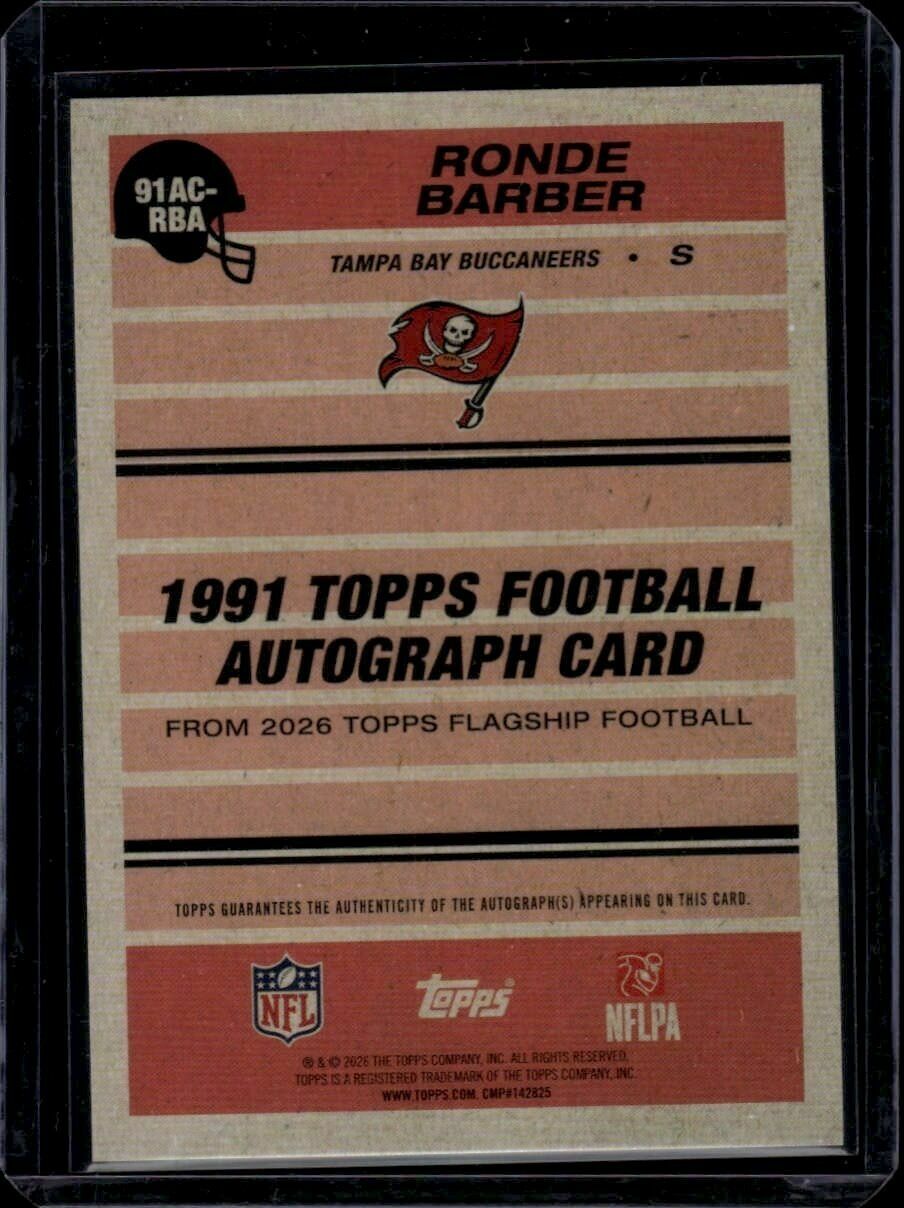 2026 Topps Flagship Ronde Barber Autograph Blue /150 Trading Card