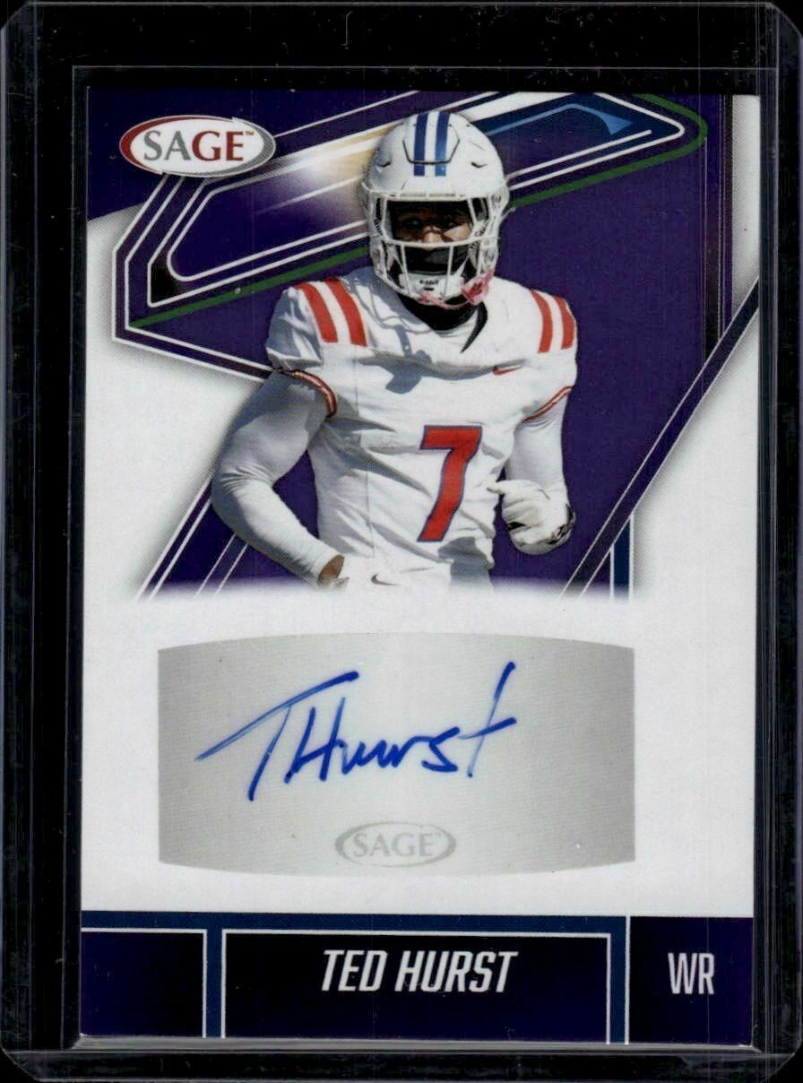 2026 Sage Ted Hurst Purple Autograph Rookie Trading Card