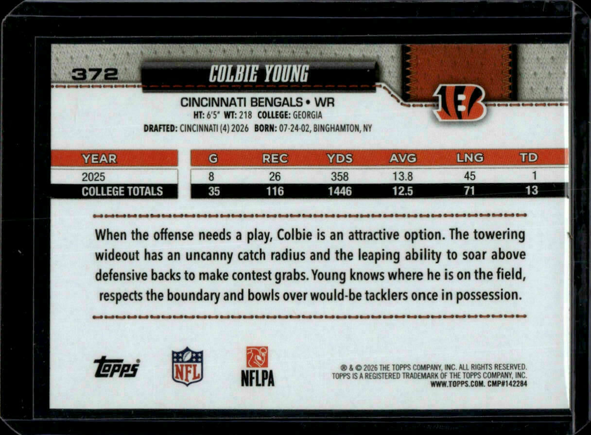 2026 Topps Flagship Colbie Young Rookie Trading Card