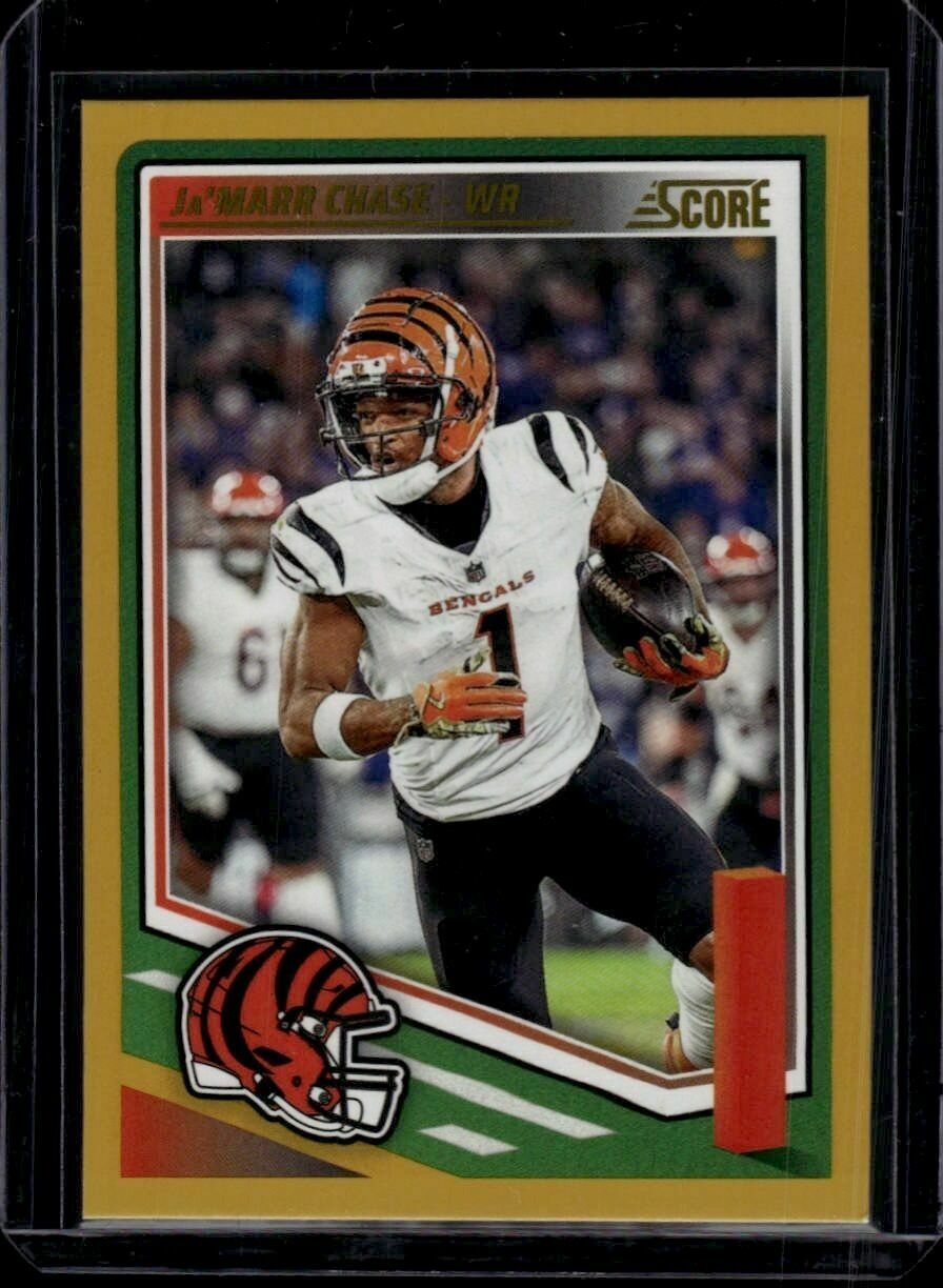 2025 Score Ja'Marr Chase Yellow Press Proof Trading Card