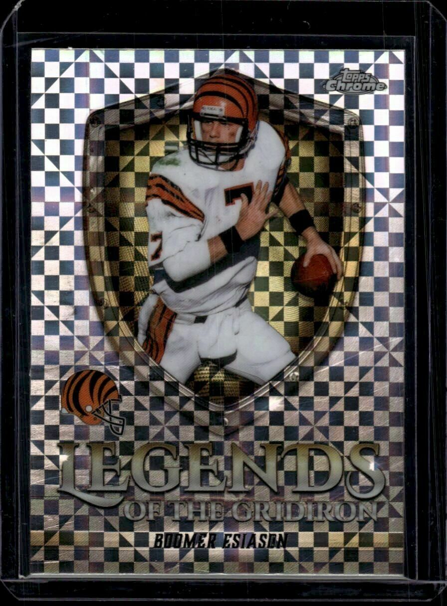 2025 Topps Chrome Legends Of The Gridiron Boomer Esiason X-Fractor Trading Card