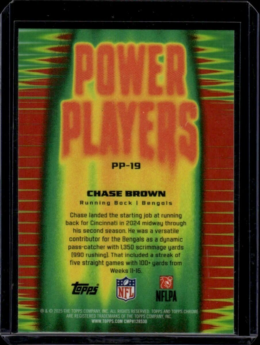 2025 Topps Chrome Chase Brown Power Players Trading Card