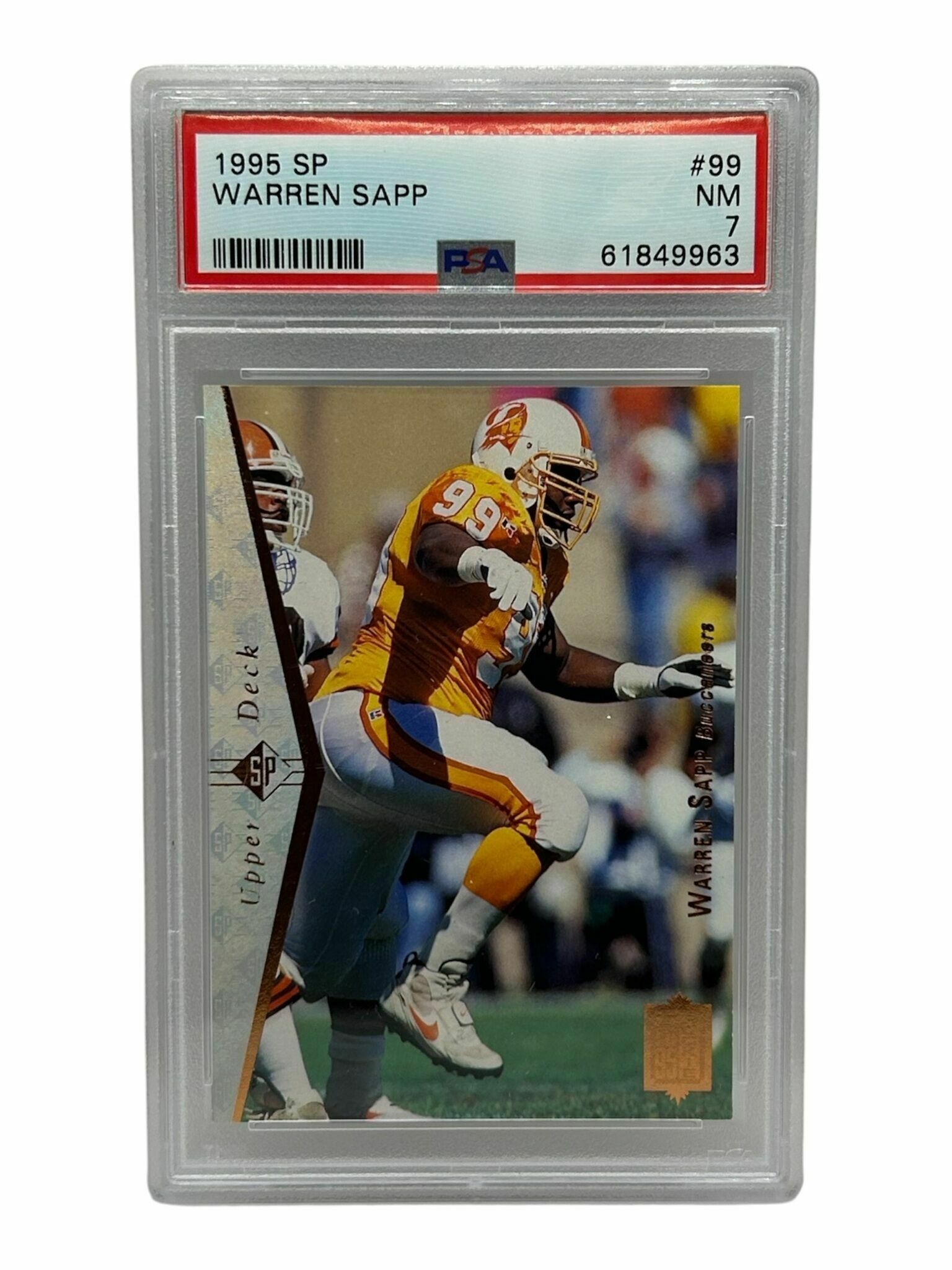 1995 Upper Deck SP Authentic Warren Sapp Rookie Trading Card - PSA Grade 7