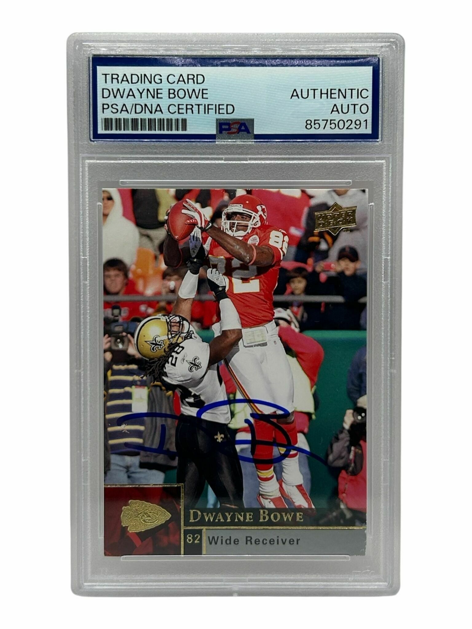 2009 Upper Deck Dwayne Bowe On-Card Autograph Trading Card - PSA Authentic
