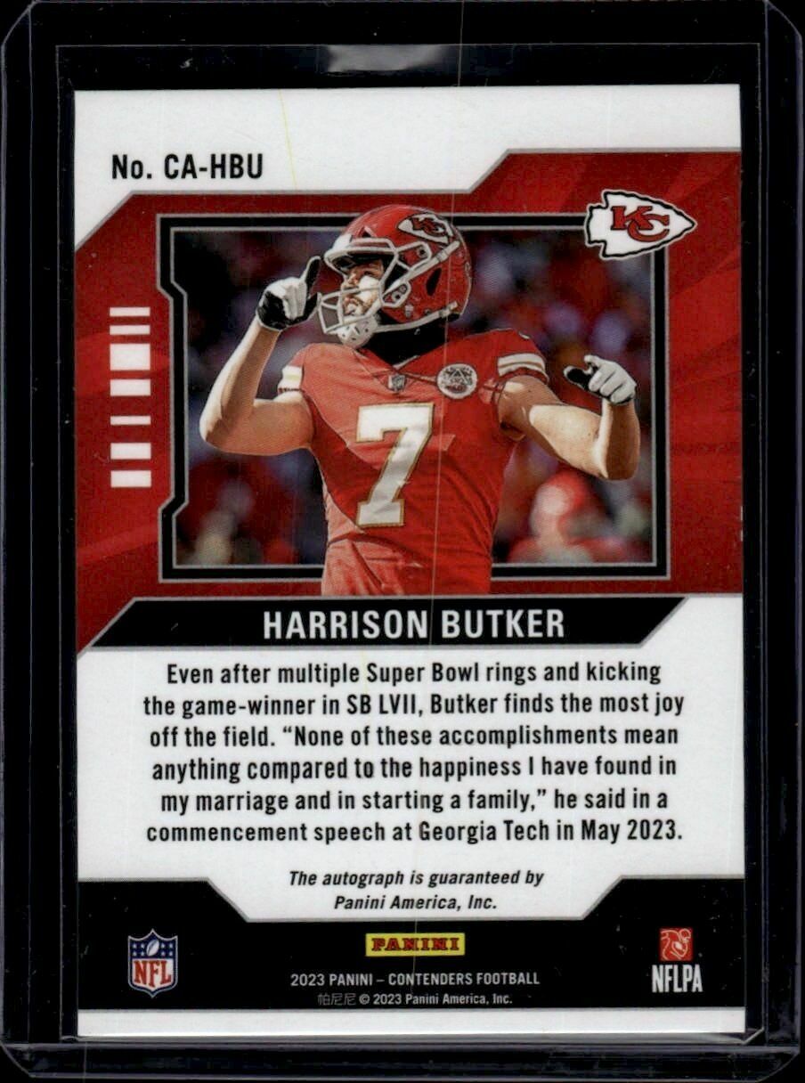 2023 Contenders Harrison Butker Autographs Red /99 Trading Card