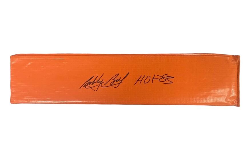 Bobby Bell Autographed Endzone Pylon with 'HOF 83' Inscription - Beckett Authentic