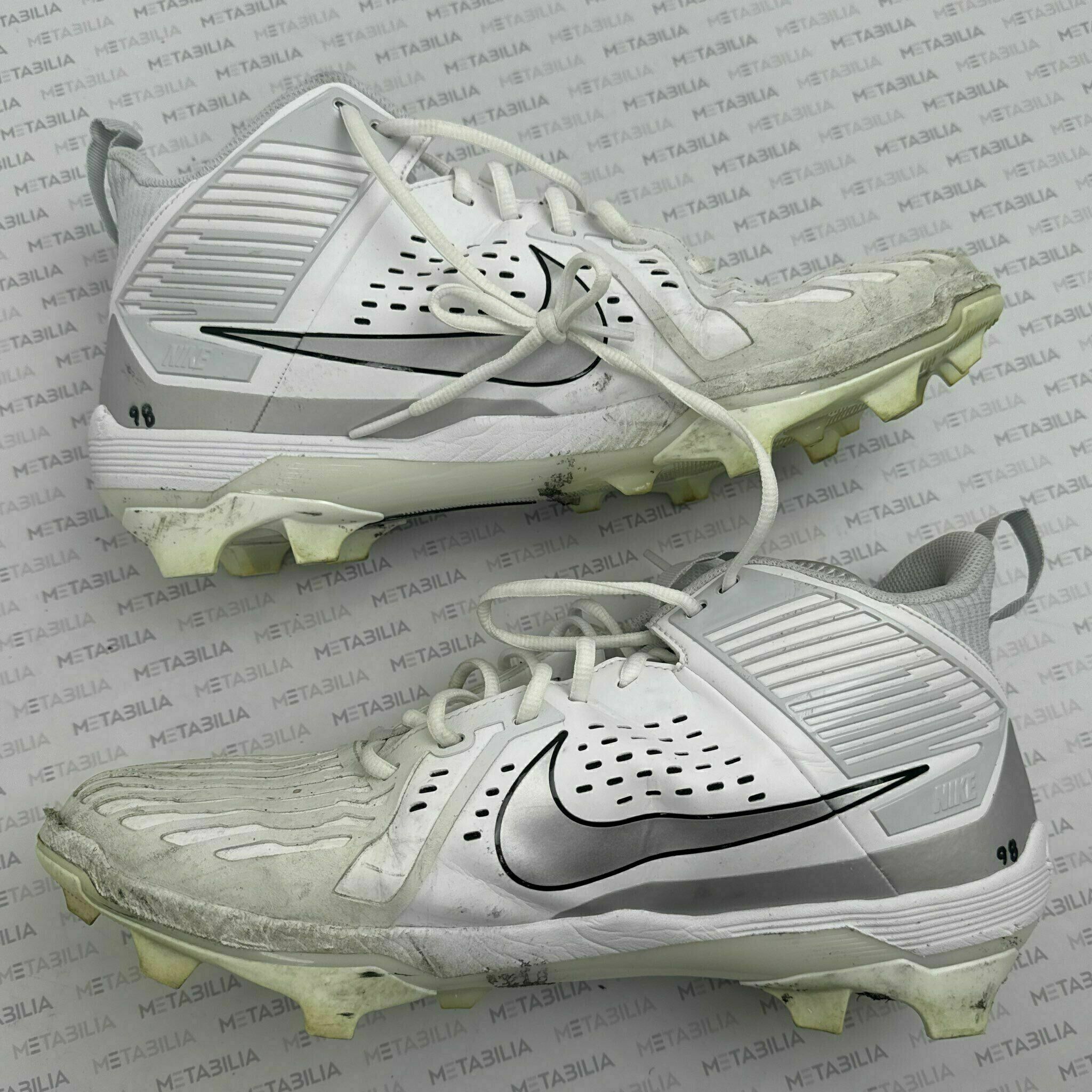 #98 Travis Jones Game-Worn Cleats, US Size 15