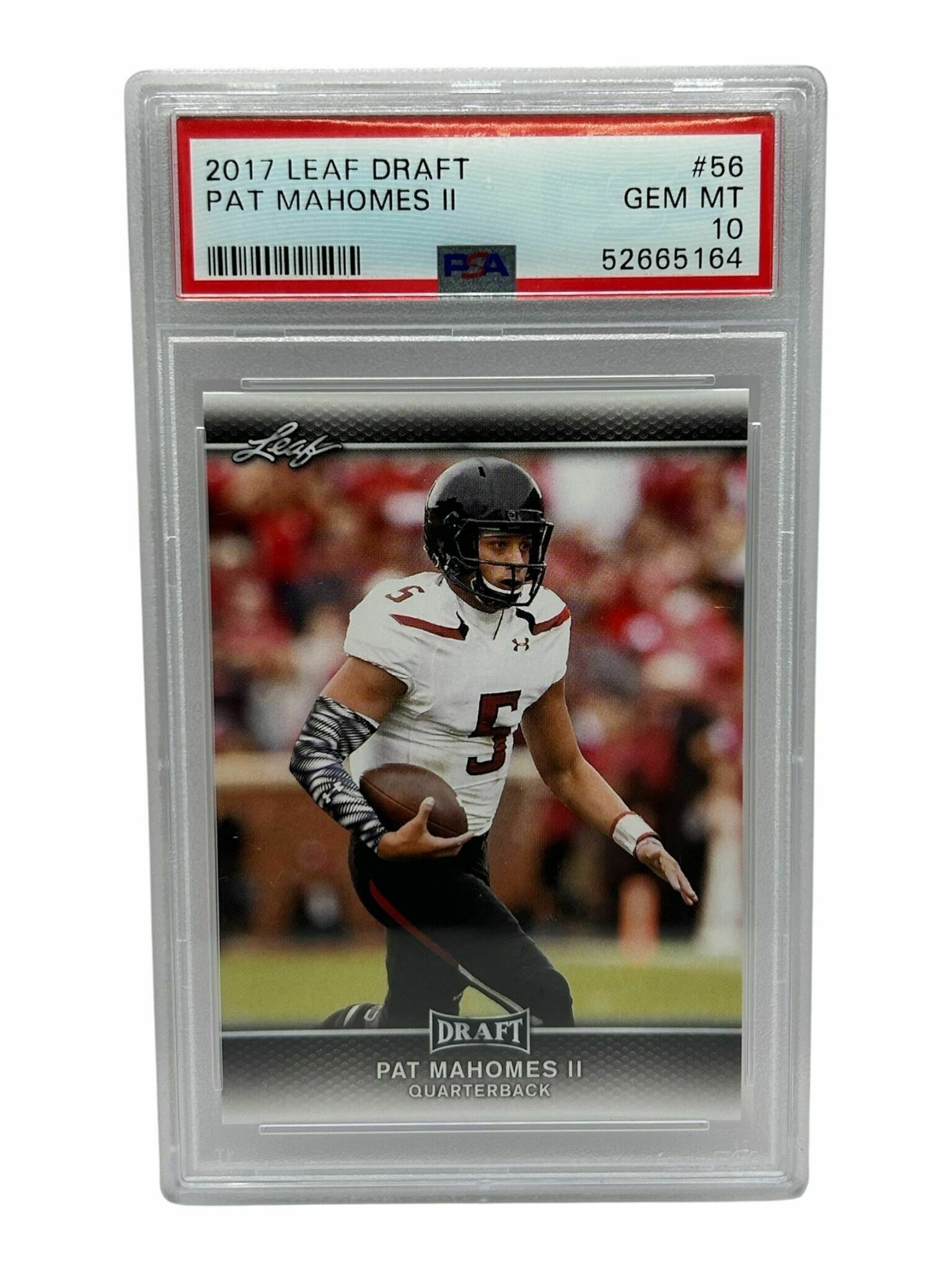 2017 Leaf Draft Patrick Mahomes II Rookie Trading Card - PSA Grade 10 Gem Mint
