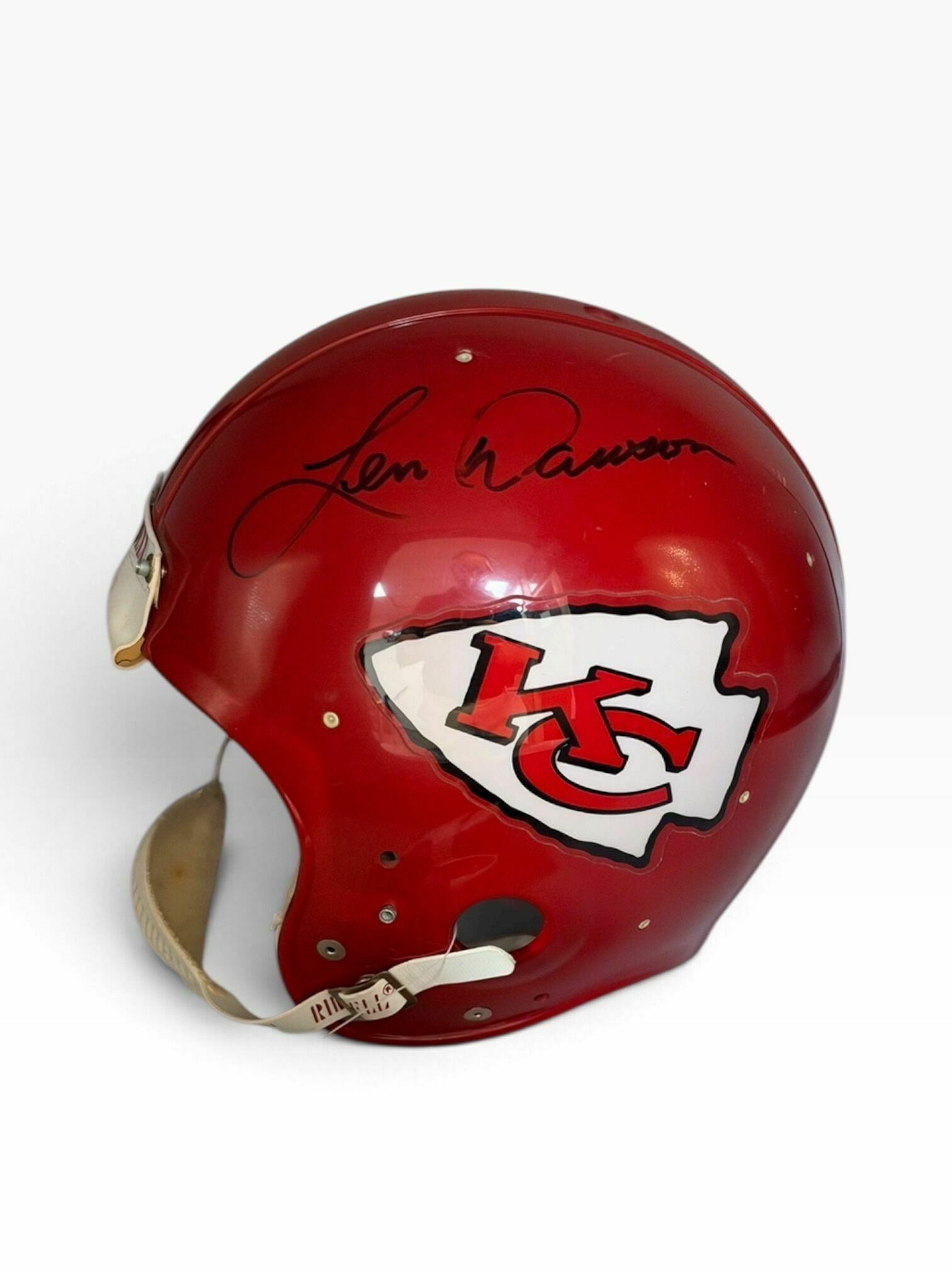Len Dawson Kansas City Chiefs Autograph Riddell Throwback Authentic Helmet - SC Authentic