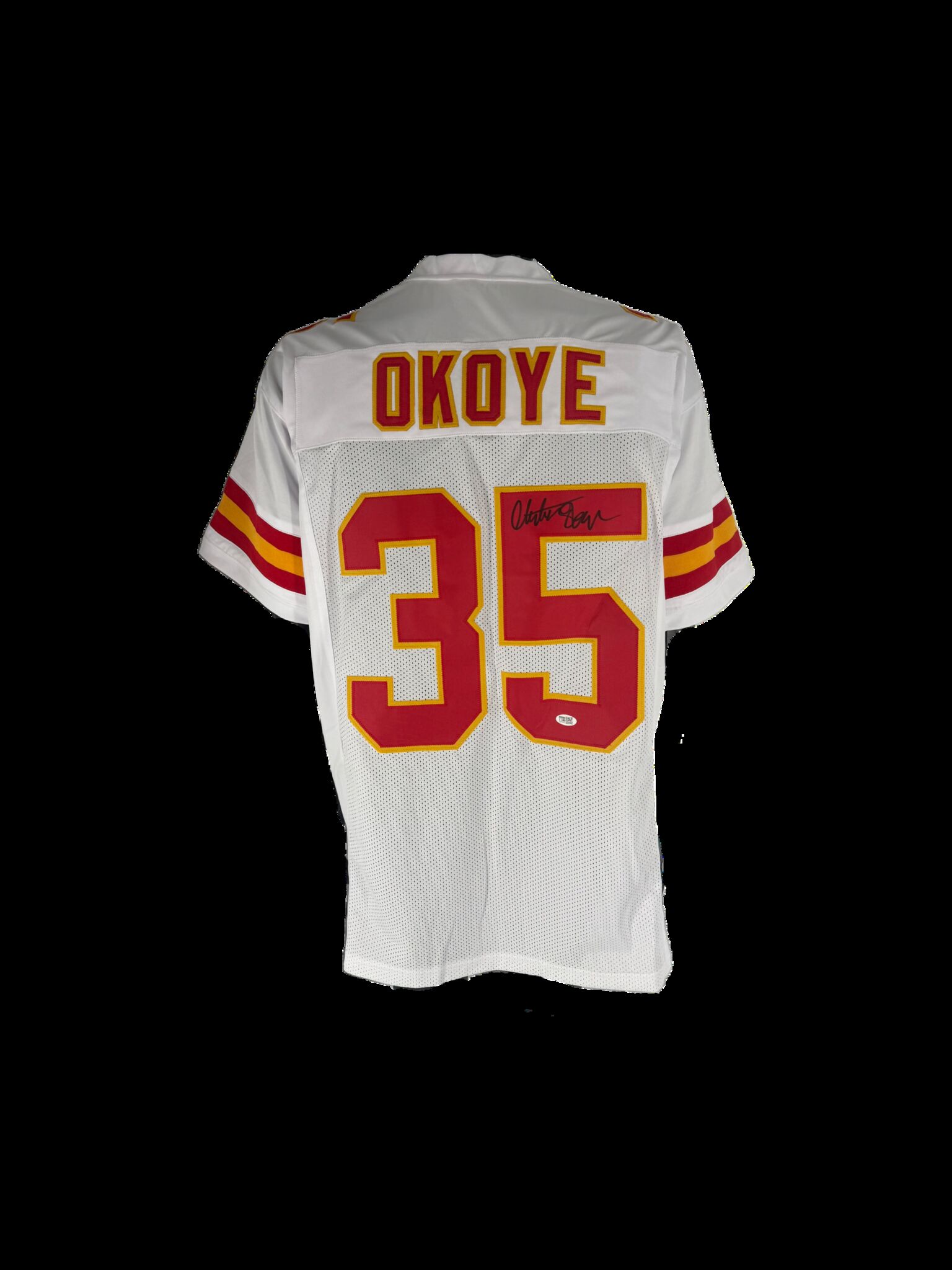 Christian Okoye Autographed Custom White Jersey