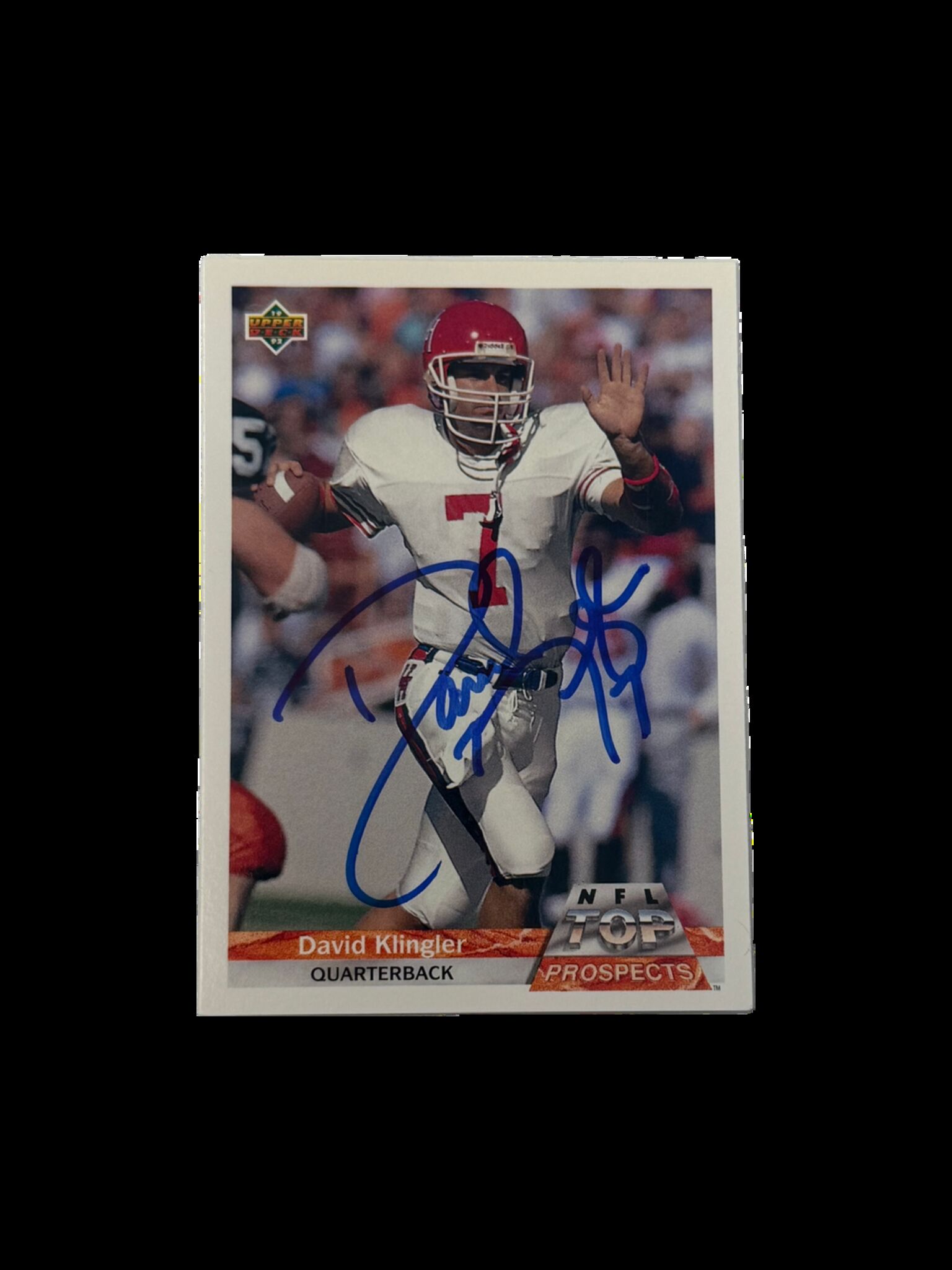 1992 David Klingler Upper Deck on Card Autographed Card