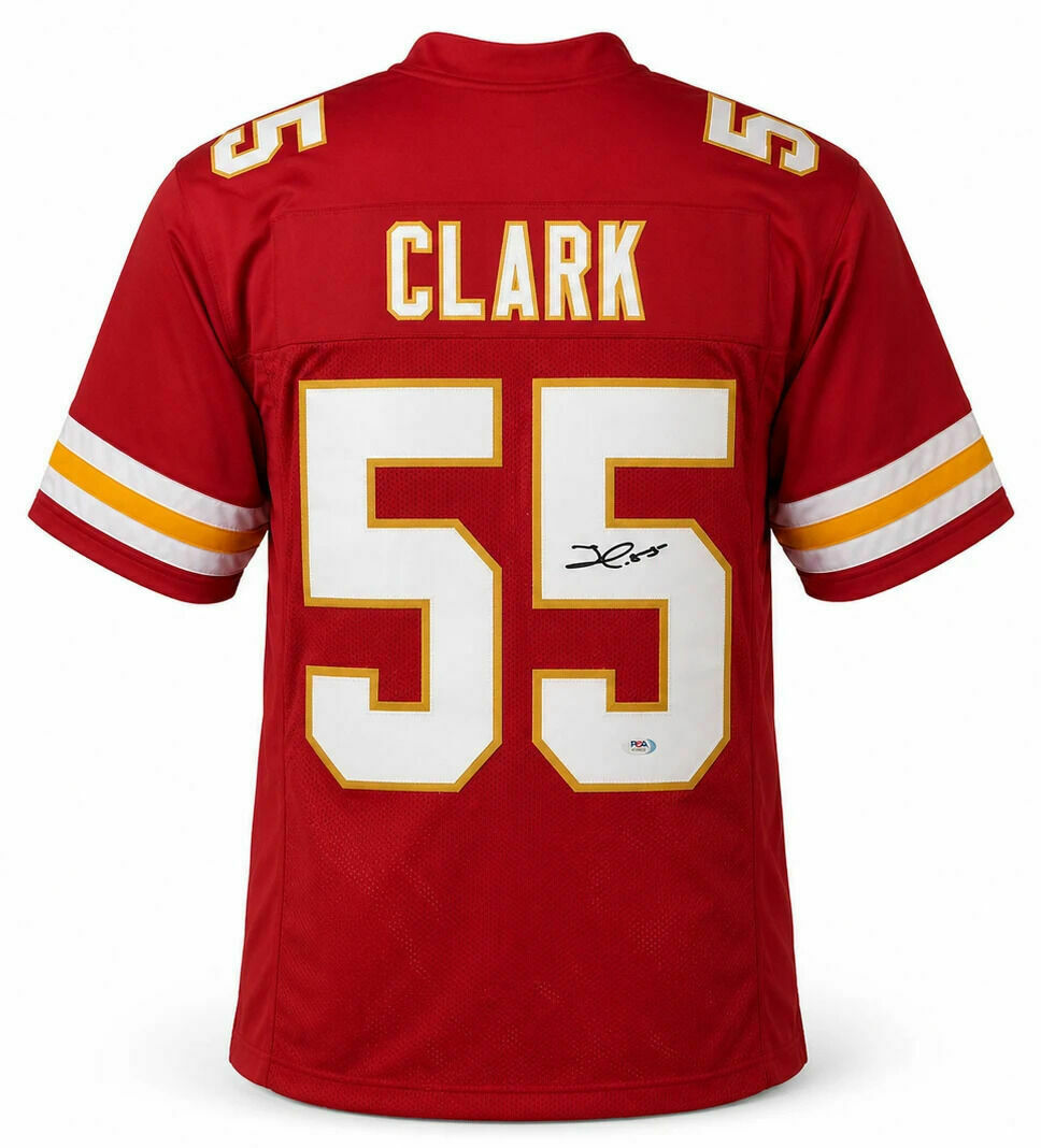 Frank Clark Autographed Kansas City Chiefs Red Custom Jersey - PSA