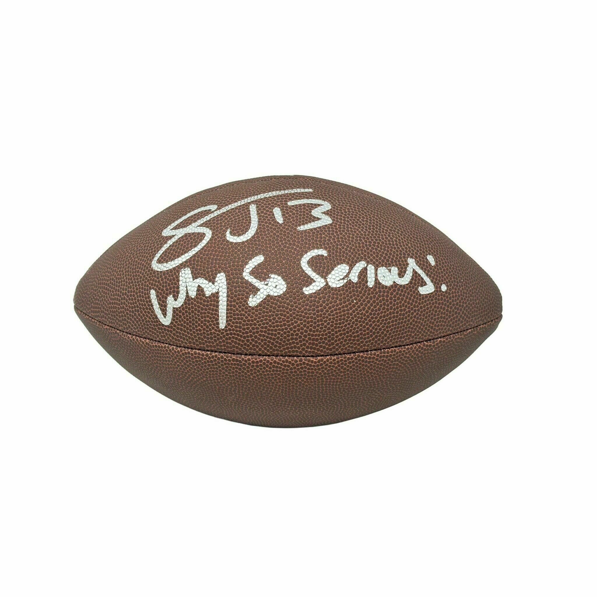 Stevie Johnson Signed Wilson Replica Football with Why So Serious!