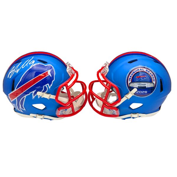 Bradley Chubb Signed TSE Exclusive Riddell Inaugural Buffalo Bills Blue Speed Mini Helmet