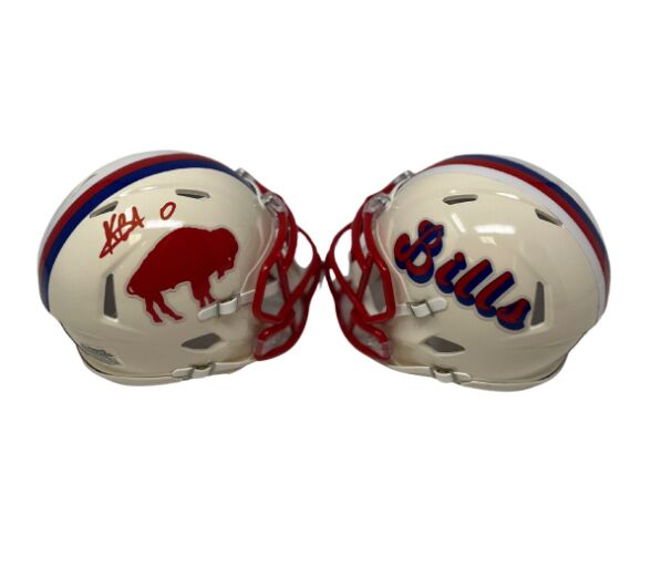 GIVEAWAY - Keon Coleman Signed Buffalo Bills Retro Speed Mini Helmet