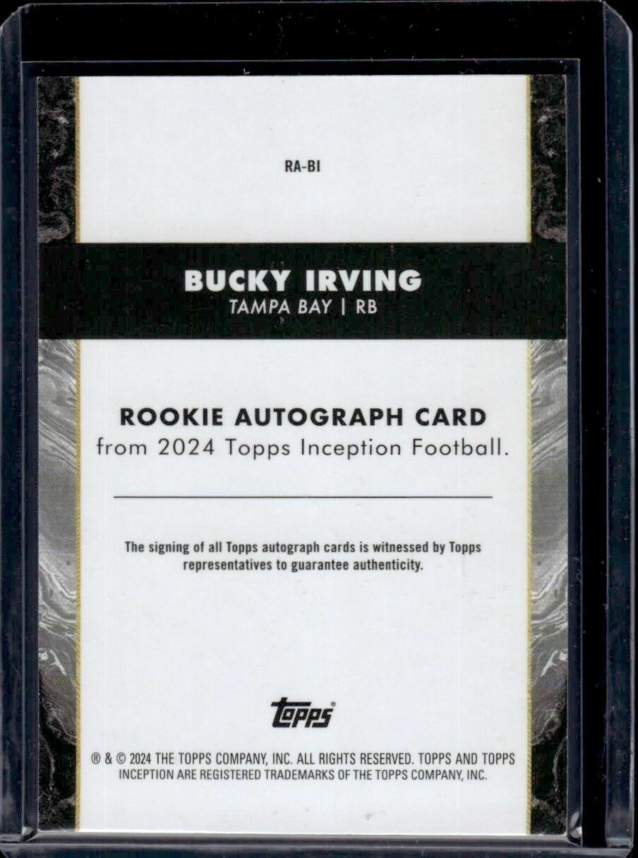 2024 Topps Inception Bucky Irving Rookie On-Card Autograph Trading Card