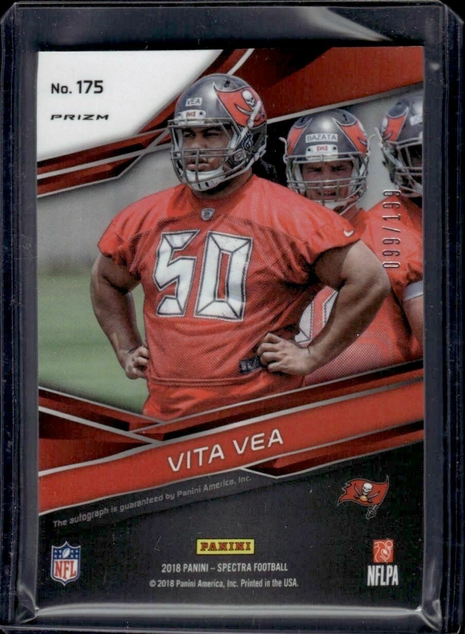 2018 Panini Spectra Vita Vea Silver /199 Rookie Autograph Trading Card