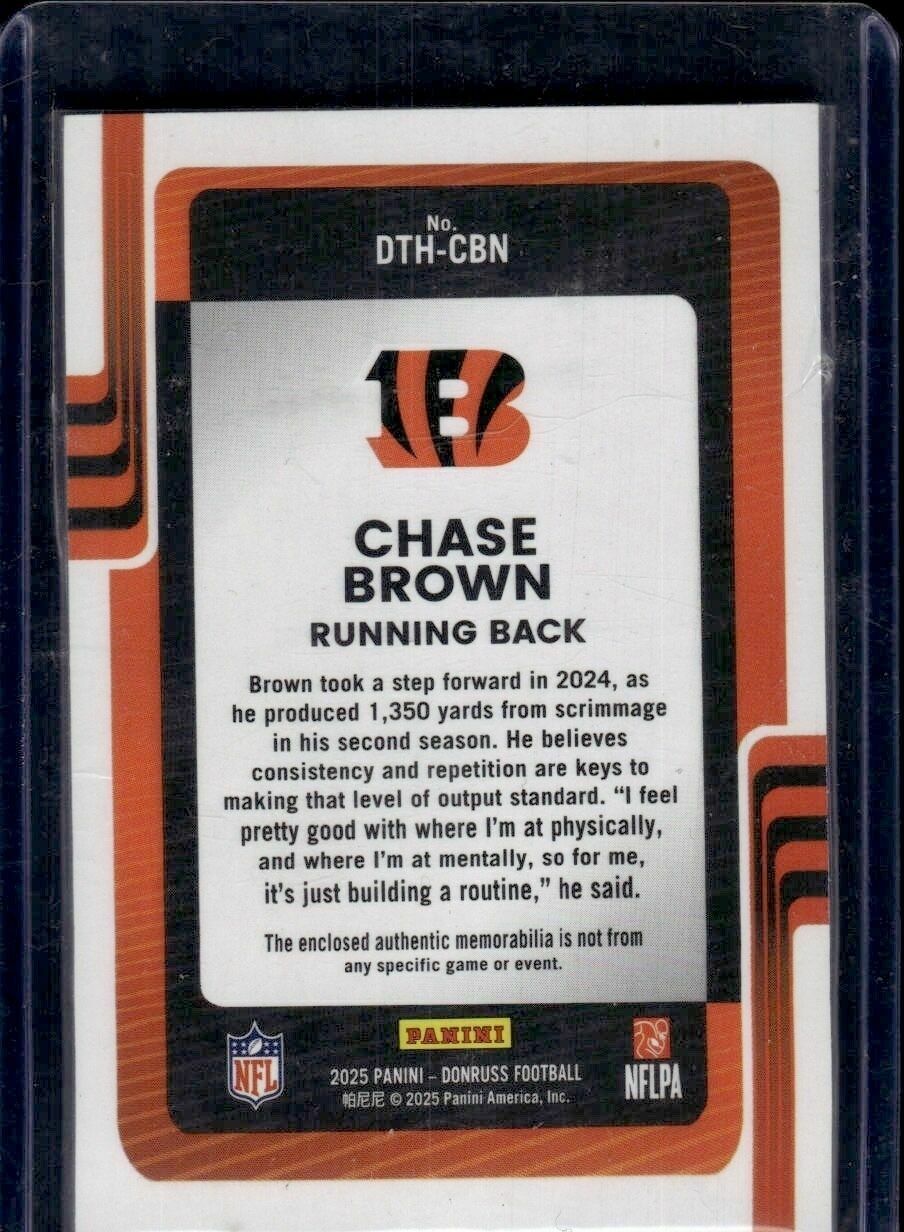 2025 Donruss Chase Brown Donruss Threads Trading Card