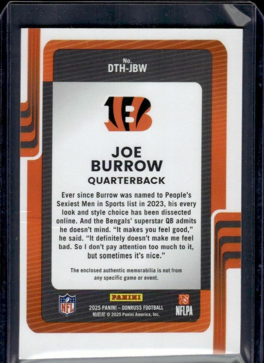 2025 Donruss Joe Burrow Donruss Threads Trading Card