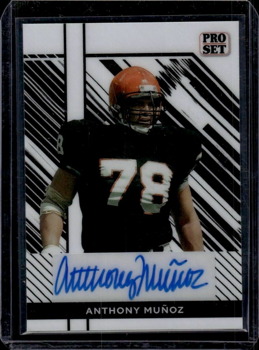 2024 Leaf Pro Set Anthony Munoz Zebra Refractor Limited /2 Autograph Trading Card