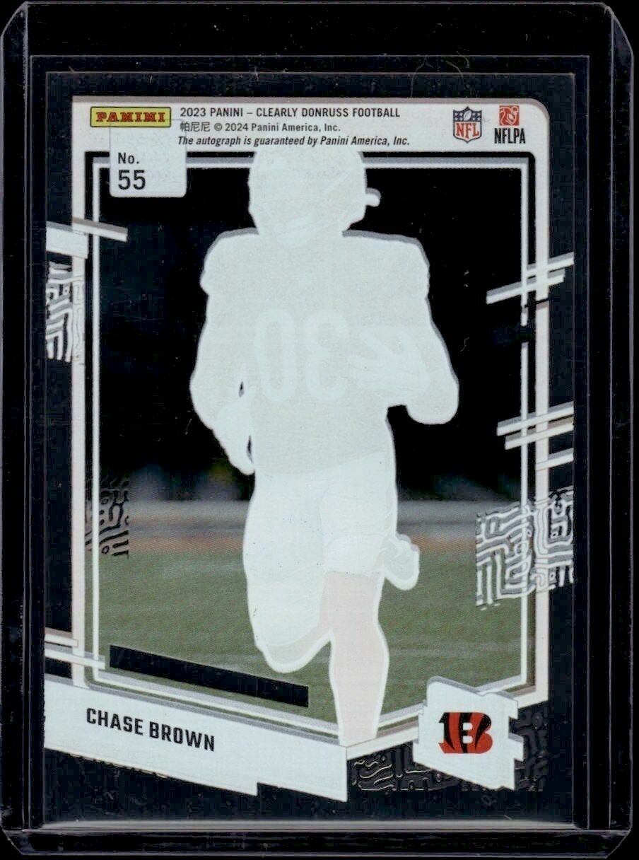 2023 Clearly Donruss Chase Brown Rated Rookie Autographs Rookie Trading Card